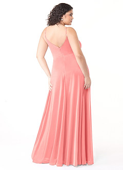 Azazie Evalin Final Sale Agave A-Line V-Neck Pleated Mesh Dress image8