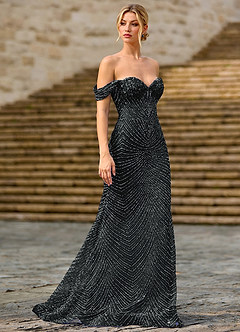 Juniper Black Lace Illusion Prom Dress image4