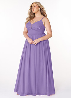 Azazie Rayna Bridesmaid Dresses Tahiti A-Line V-Neck Pleated Chiffon Dress image9