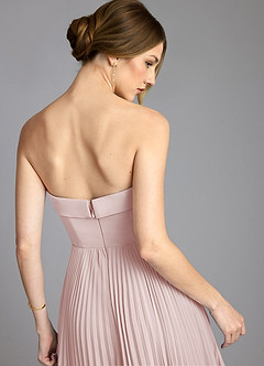 Azazie Mariana Brudtärnklänningar Klä av A-Linje i Chiffong Axelbandslös Rodnande Rosa image6