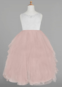 Azazie Redondo Flower Girl Dresses Ball-Gown Embroidered Tulle Knee-Length Dress image5