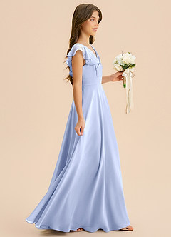 Azazie Anysa Junior Robe Trapèze en Mousseline de soie Rayé Eis image4