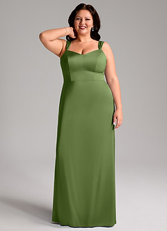 Azazie Denice Bridesmaid Dresses Juniper Sheath Pleated Stretch Satin Dress image9