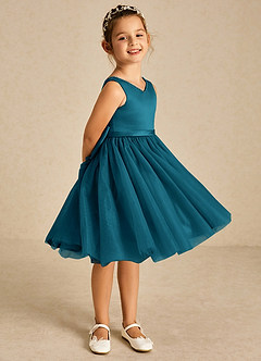 Azazie Sarina Final Sale Black A-Line Bow Tulle Dress image5