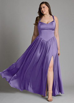 Azazie Francis Bridesmaid Dresses Tahiti A-Line Corset Stretch Satin Dress image11