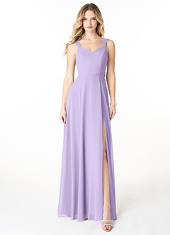Azazie Julie Bridesmaid Dresses Lilac A-Line Sweetheart Neckline Chiffon Dress image1