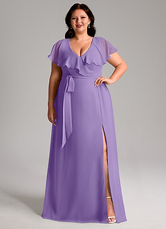Azazie Lainey Bridesmaid Dresses Tahiti A-Line with Pockets Chiffon Dress image8