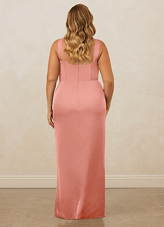 Christian Siriano Bridal for Azazie 1017 Bridesmaid Dresses Coral Sheath Sweetheart Neckline Stretch Satin Dress image11