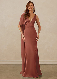 Christian Siriano Bridal for Azazie 1011 Bridesmaid Dresses Auburn Mermaid Bow Stretch Satin Dress image1