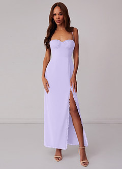 Barbie ♥ Azazie Bridesmaid Dresses Lilac Sheath Corset Chiffon Dress image1