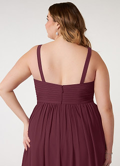 Azazie Chanel Bridesmaid Dresses Cabernet A-Line Pleated Chiffon Dress image11
