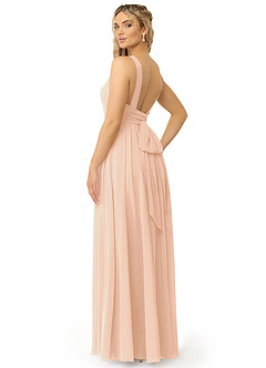 Azazie Kora Abiti da Damigella Abito A-Line in Chiffon Plissettato Rosa Inglese image5