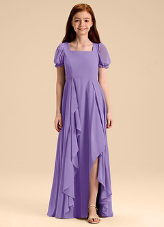 Azazie Priya Junior Tahiti A-Line Blouson Chiffon Dress image3