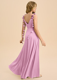 Azazie Gumdrop Junior Candy Pink Empire Pleated Stretch Satin Dress image1