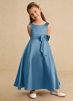 Azazie Lindy Final Sale Agave A-Line Pleated Matte Satin Dress image9
