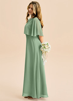 Azazie Maris Junior Abito A-Line in Chiffon Matcha image3