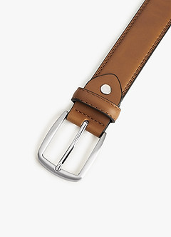 front Men's Classic Leather Belt
