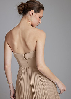 Azazie Mariana Bridesmaid Dresses Taupe A-Line Strapless Chiffon Dress image2