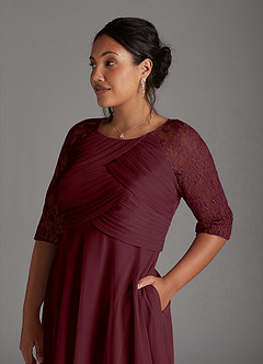 Azazie Gracelyn Abiti per la Madre della Sposa Abito A-Line in Pizzo Cabernet image11