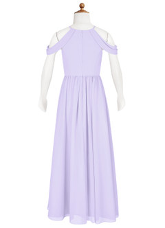 Azazie Seneca Junior Lilac A-Line Off the Shoulder Chiffon Dress image7
