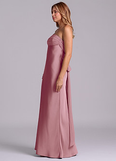 Azazie Ailanie Bridesmaid Dresses Vintage Mauve Sheath Strapless Stretch Satin Dress image6