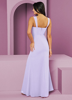 Barbie ♥ Azazie Brautjungfernkleider Meerjungfrau-Linie Plissee Chiffon Kleid Flieder image2