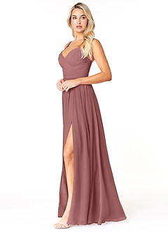 Azazie Chanel Bridesmaid Dresses Desert Rose A-Line Pleated Chiffon Dress image3