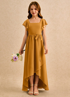 Azazie Milly Girls Formal Flower Girl Klänningar Klä A-Line i Chiffong Plisserad image3