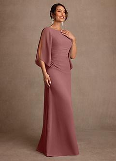 Azazie Anaheim Mother of the Bride Dresses Desert Rose A-Line Pleated Chiffon Dress image3