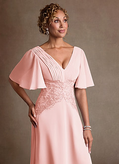 Azazie Milliat Suknie dla Matki Panny Młodej Linia A Koronka Szyfon Długość podłogi Sukienka image5