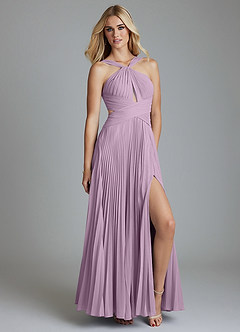 Azazie Hosanna Brautjungfernkleider A-Linie Plissee Chiffon Kleid Blauregen image1