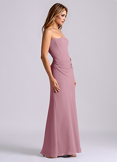 Azazie Debby Bridesmaid Dresses Vintage Mauve Mermaid Strapless Chiffon Dress image5