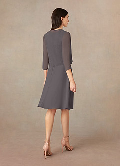 Azazie Klaus Mother of the Bride Dresses Steel Grey A-Line Scoop Sequins Chiffon Dress image2