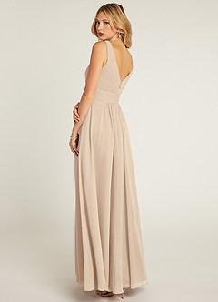 Azazie Pierrette Bridesmaid Dresses Champagne A-Line Pleated Chiffon Dress image4