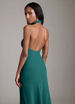 Azazie Lorena Bridesmaid Dresses Peacock Mermaid Pleated Chiffon Dress image6