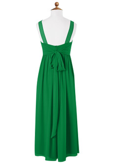 Azazie Kora Junior Emerald A-Line Pleated Chiffon Dress image7