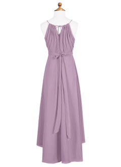 Azazie Oaklynn Junior Robe Trapèze en Mousseline de soie Plissée Glycine image7
