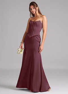Azazie Ximena Vestidos de damas de honor Vestido de Sangrado de Satén Elástico de Corte Sirena Convertible con Corsé image1