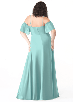 Azazie Sue Bridesmaid Dresses Aqua A-Line Off the Shoulder Chiffon Convertible Dress image7