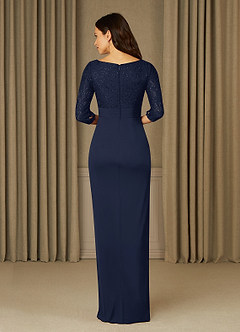 Azazie Macie Mother of the Bride Dresses Dark Navy Sheath Scoop Sequins Lace Dress image8
