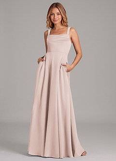 Azazie Shaude Bridesmaid Dresses Rose Petal A-Line Pleated Chiffon Dress image1