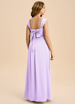 Azazie Hattie Junior Lilac A-Line Pleated Stretch Satin Dress image7