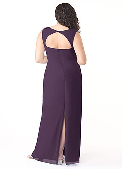 Azazie Flori Bridesmaid Dresses Plum Sheath Square Neckline Chiffon Dress image8