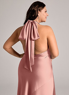 Azazie Velli Abiti da Damigella Abito Sirena in Raso Elasticizzato Collo Alto Rosetta image13