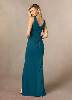 Azazie Winona Mother of the Bride Dresses Ink Blue Mermaid Sequins Mesh Dress image4