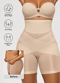 front Short gainant ultra-fin à effet ventre plat en forme de X