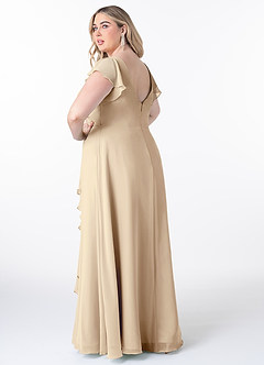 Azazie Omari Bridesmaid Dresses Champagne A-Line Chiffon Dress image9