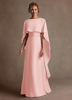 Azazie Marilla Mother of the Bride Dresses Powder Pink A-Line Pleated Chiffon Dress image4