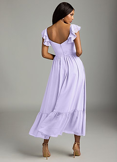 Azazie Anaya Bridesmaid Dresses Lilac A-Line Pleated Chiffon Dress image5