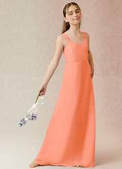 Azazie Denice Junior Sunset A-Line Chiffon Dress image4